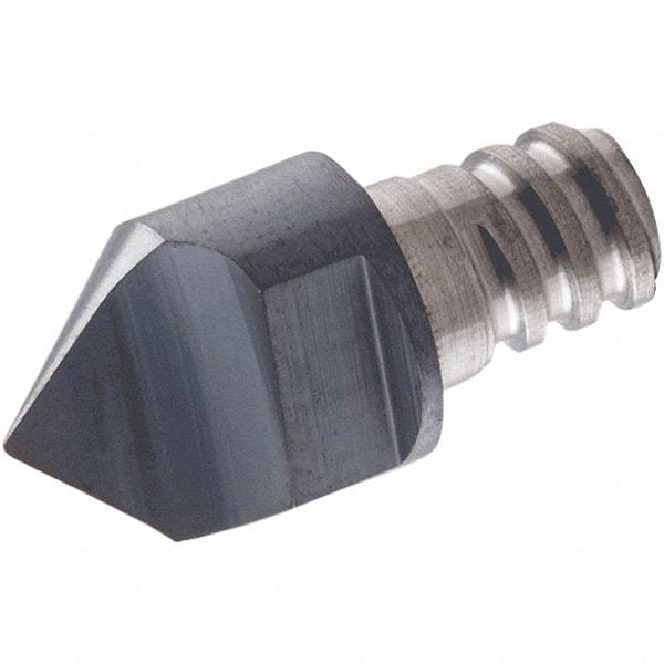 Iscar - MM EA Grade IC08 Carbide End Milling Tip Insert - Uncoated, 3 Flutes, 16mm Cutting Diam, 16mm Depth of Cut, 28mm Extension, 40° Helix - Eagle Tool & Supply