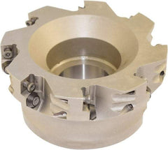 Millstar - 8 Inserts, 100mm Cutter Diam, 1.5mm Max Depth of Cut, Indexable High-Feed Face Mill - 32mm Arbor Hole Diam, 50mm High, HFA Toolholder, HFCI-1204 Inserts, Series HFA - Eagle Tool & Supply