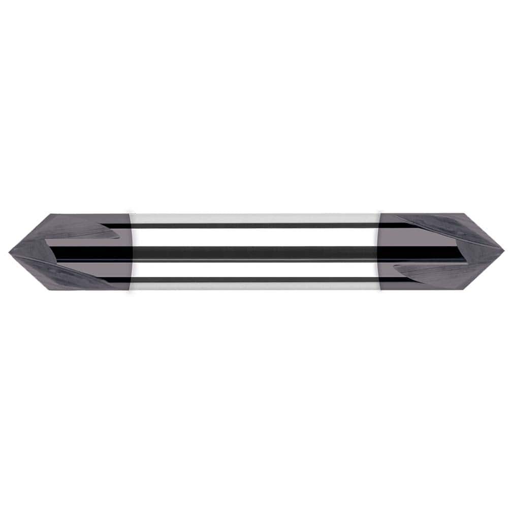 Harvey Tool - 3/8" Diam 120°/60° 2-Flute Double End Solid Carbide Chamfer Mill - Exact Industrial Supply