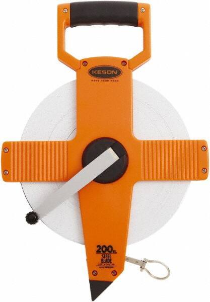Keson - 200' x 3/8" Tape Measure - 1/10 & 1/100" Graduation - Eagle Tool & Supply