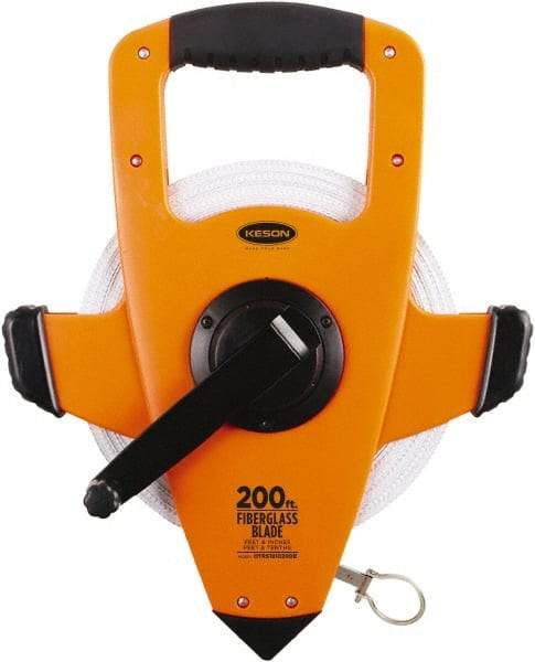 Keson - 200' x 1/2" Tape Measure - 1/8, 1/10 & 1/100" Graduation - Eagle Tool & Supply