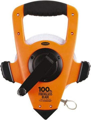 Keson - 100' x 1/2" Tape Measure - 1/8, 1/10 & 1/100" Graduation - Eagle Tool & Supply