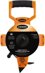 Keson - 100' x 1/2" Tape Measure - 1/8, 1/10 & 1/100" Graduation - Eagle Tool & Supply