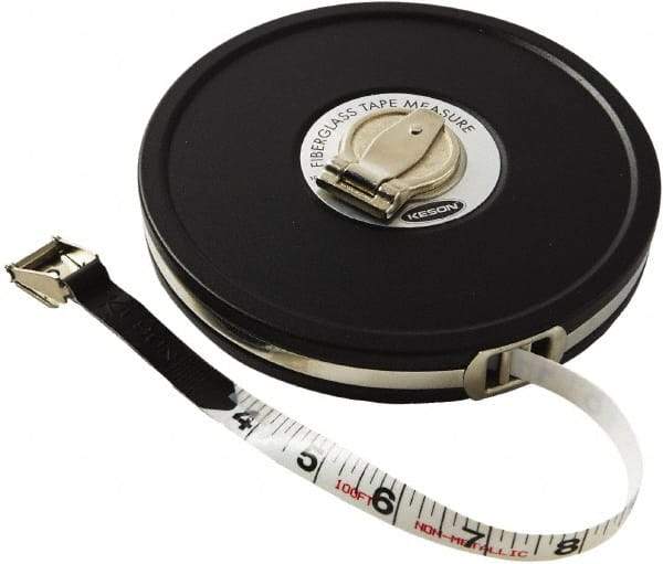 Keson - 100' x 1/2" Tape Measure - 1/8" Graduation - Eagle Tool & Supply