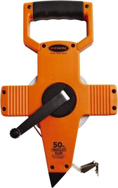 Keson - 50' x 1/2" Tape Measure - 1/10 & 1/100" Graduation - Eagle Tool & Supply