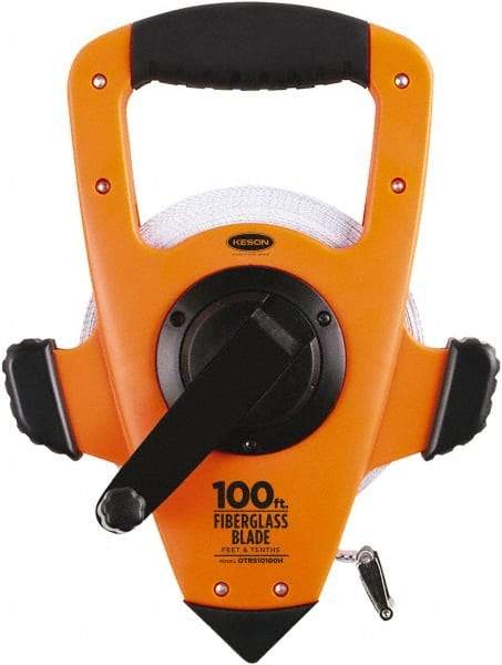 Keson - 100' x 1/2" Tape Measure - 1/10" Graduation - Eagle Tool & Supply