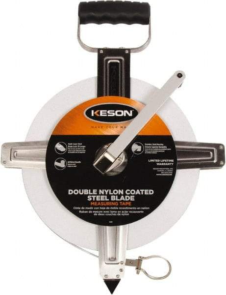 Keson - 300' x 3/8" Tape Measure - 1/10 & 1/100" Graduation - Eagle Tool & Supply