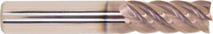 Millstar - 12mm, 30mm LOC, 12mm Shank Diam, 76mm OAL, 5 Flute, Solid Carbide Square End Mill - Single End, HSN Finish, Helical Flute, Centercutting, Right Hand Cut, Right Hand Flute, Series EMV5 - Eagle Tool & Supply