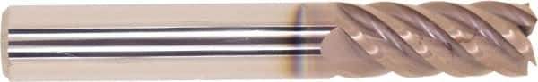 Millstar - 3/8", 15/16" LOC, 3/8" Shank Diam, 2-1/2" OAL, 5 Flute, Solid Carbide Square End Mill - Single End, HSN Finish, Helical Flute, Centercutting, Right Hand Cut, Right Hand Flute, Series EIV5 - Eagle Tool & Supply