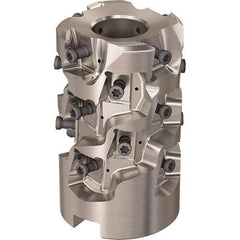 Seco - 20 Inserts, 1-31/32" Cut Diam, 1.06" Arbor Diam, 58mm Max Depth of Cut, Indexable Square-Shoulder Face Mill - 90° Lead Angle, 3.1496" High, LOEX-12 Insert Compatibility, Through Coolant, Series Square T4-12 - Eagle Tool & Supply