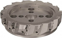 Seco - 14 Inserts, 315mm Cut Diam, 60mm Arbor Diam, 25mm Max Depth of Cut, Indexable Square-Shoulder Face Mill - 90° Lead Angle, 80mm High, ABEX 26.. Insert Compatibility, Through Coolant, Series R220.96 - Eagle Tool & Supply