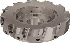 Seco - 12 Inserts, 250mm Cut Diam, 60mm Arbor Diam, 25mm Max Depth of Cut, Indexable Square-Shoulder Face Mill - 90° Lead Angle, 63mm High, ABEX 26.. Insert Compatibility, Through Coolant, Series R220.96 - Eagle Tool & Supply
