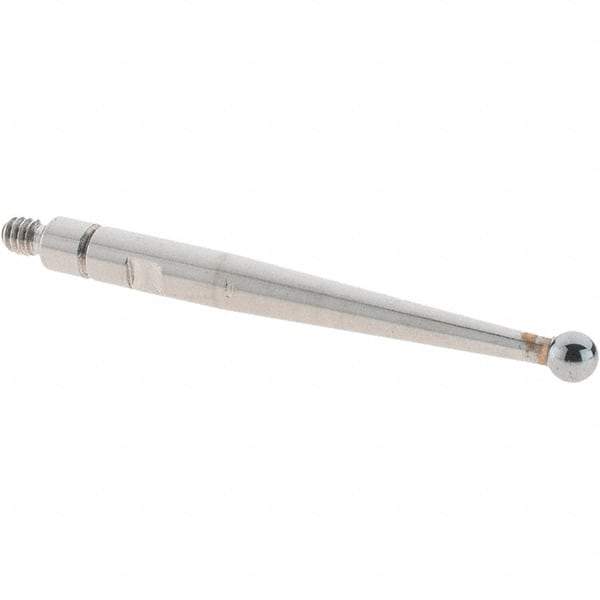 SPI - 2mm Ball Diam, Carbide, Ball Test Indicator Contact Point - 0.9" Contact Point Length, Use with Mitutoyo Test Indicators - Eagle Tool & Supply