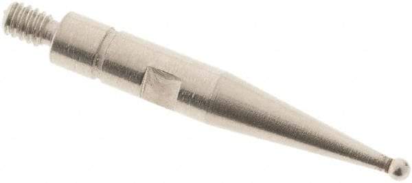 SPI - 1mm Ball Diam, Steel, Ball Test Indicator Contact Point - 0.606" Contact Point Length, Use with Mitutoyo Test Indicators - Eagle Tool & Supply