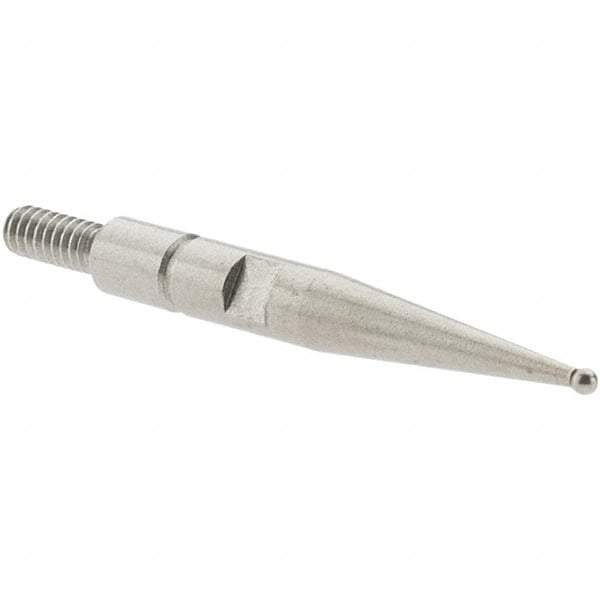 SPI - 0.8mm Ball Diam, Steel, Ball Test Indicator Contact Point - 0.688" Contact Point Length, Use with Interapid Test Indicators - Eagle Tool & Supply