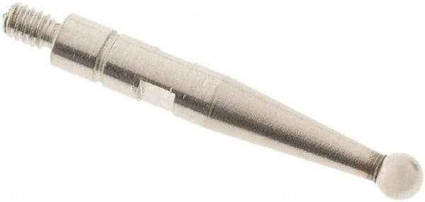 SPI - 2mm Ball Diam, Steel, Ball Test Indicator Contact Point - 0.606" Contact Point Length, Use with Mitutoyo Test Indicators - Eagle Tool & Supply