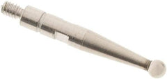 SPI - 2mm Ball Diam, Steel, Ball Test Indicator Contact Point - 0.606" Contact Point Length, Use with Mitutoyo Test Indicators - Eagle Tool & Supply
