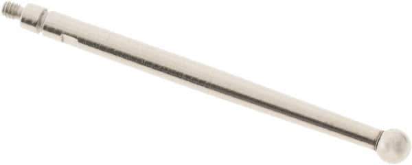 SPI - 3mm Ball Diam, Steel, Ball Test Indicator Contact Point - 1.336" Contact Point Length, Use with Mitutoyo Test Indicators - Eagle Tool & Supply