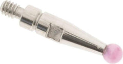 SPI - 2mm Ball Diam, Ruby, Ball Test Indicator Contact Point - 0.371" Contact Point Length, Use with Peacock Test Indicators - Eagle Tool & Supply