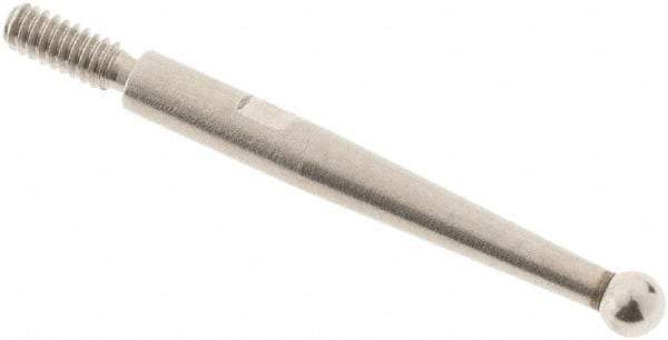 SPI - 2mm Ball Diam, Steel, Ball Test Indicator Contact Point - 0.671" Contact Point Length, Use with Teclock Test Indicators - Eagle Tool & Supply