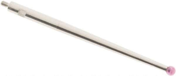SPI - 2mm Ball Diam, Ruby, Ball Test Indicator Contact Point - 1.437" Contact Point Length, Use with Tesa Test Indicators - Eagle Tool & Supply