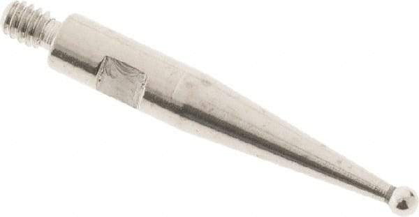 SPI - 1mm Ball Diam, Steel, Ball Test Indicator Contact Point - 0.497" Contact Point Length, Use with Tesa Test Indicators - Eagle Tool & Supply