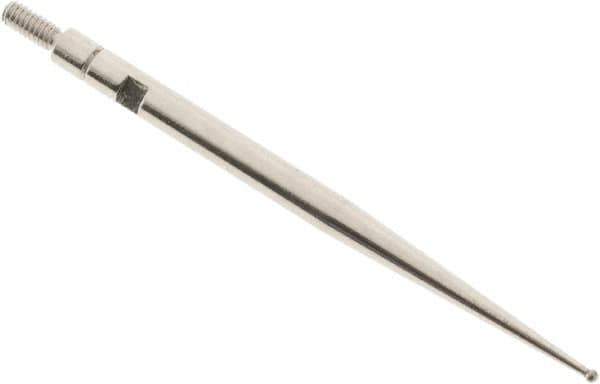 SPI - 0.8mm Ball Diam, Carbide, Ball Test Indicator Contact Point - 1.45" Contact Point Length, Use with Interapid Test Indicators - Eagle Tool & Supply