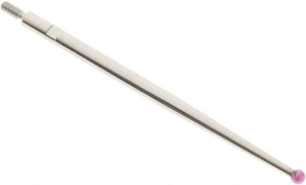 SPI - 2mm Ball Diam, Ruby, Ball Test Indicator Contact Point - 1-3/4" Contact Point Length, Use with Interapid Test Indicators - Eagle Tool & Supply