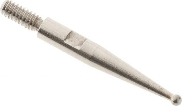 SPI - 1mm Ball Diam, Steel, Ball Test Indicator Contact Point - 0.52" Contact Point Length, Use with Teclock Test Indicators - Eagle Tool & Supply