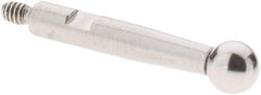 SPI - 3mm Ball Diam, Steel, Ball Test Indicator Contact Point - 1.437" Contact Point Length, Use with Brown & Sharpe Test Indicators - Eagle Tool & Supply