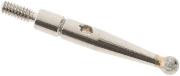 SPI - 2mm Ball Diam, Carbide, Ball Test Indicator Contact Point - 0.572" Contact Point Length, Use with Compac Test Indicators - Eagle Tool & Supply