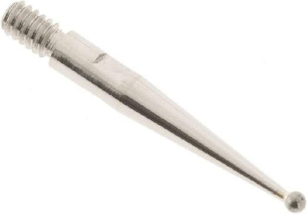 SPI - 1mm Ball Diam, Carbide, Ball Test Indicator Contact Point - 13/16" Contact Point Length, Use with Starrett Test Indicators - Eagle Tool & Supply