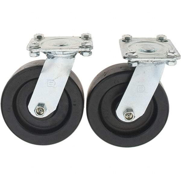 Value Collection - 6" Diam x 2" Wide x 7-39/64" OAH Top Plate Mount Swivel Caster - Polypropylene, 1,000 Lb Capacity, Sleeve Bearing, 3-7/8 x 4-1/2" Plate - Eagle Tool & Supply