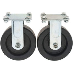 Value Collection - 6" Diam x 2" Wide x 7-39/64" OAH Top Plate Mount Rigid Caster - Polypropylene, 1,000 Lb Capacity, Sleeve Bearing, 3-7/8 x 4-1/2" Plate - Eagle Tool & Supply