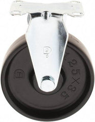 Value Collection - 5" Diam x 1-1/4" Wide x 6-15/64" OAH Top Plate Mount Rigid Caster - Polypropylene, 300 Lb Capacity, Sleeve Bearing, 2-3/8 x 3-5/8" Plate - Eagle Tool & Supply