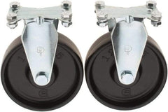 Value Collection - 5" Diam x 1-1/4" Wide x 6-15/64" OAH Top Plate Mount Rigid Caster - Polypropylene, 250 Lb Capacity, Sleeve Bearing, 2-3/8 x 3-5/8" Plate - Eagle Tool & Supply