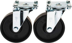 Value Collection - 5" Diam x 1-1/4" Wide x 6-15/64" OAH Top Plate Mount Swivel Caster - Polypropylene, 250 Lb Capacity, Sleeve Bearing, 2-1/2 x 3-3/4" Plate - Eagle Tool & Supply