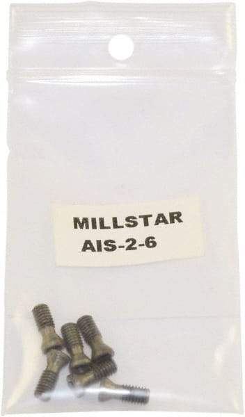 Millstar - Torx Insert Screw for Indexable Milling Cutters - M12 Thread, Industry Std AIS-2-6, For Use with End Mills - Eagle Tool & Supply