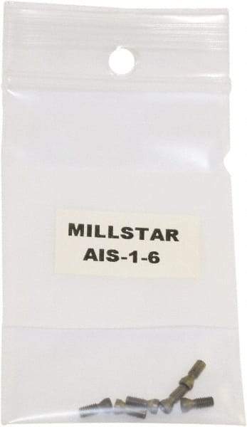 Millstar - Torx Insert Screw for Indexable Milling Cutters & Modular Heads - M12 Thread, Industry Std AIS-1-6, For Use with End Mills & Milling Heads - Eagle Tool & Supply