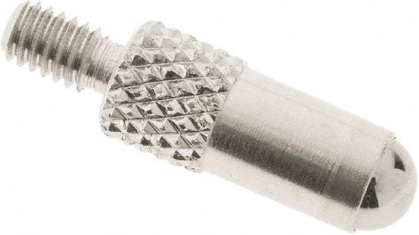 SPI - #4-48, 4mm Ball Diam, Carbide Cupped Ball Contact Point - 1/2" Contact Point Length, Use with Dial Indicators - Eagle Tool & Supply