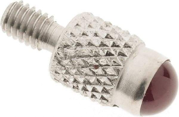SPI - M2.5, 4mm Ball Diam, Ruby Cupped Ball Contact Point - 7mm Contact Point Length, Use with Dial Indicators - Eagle Tool & Supply