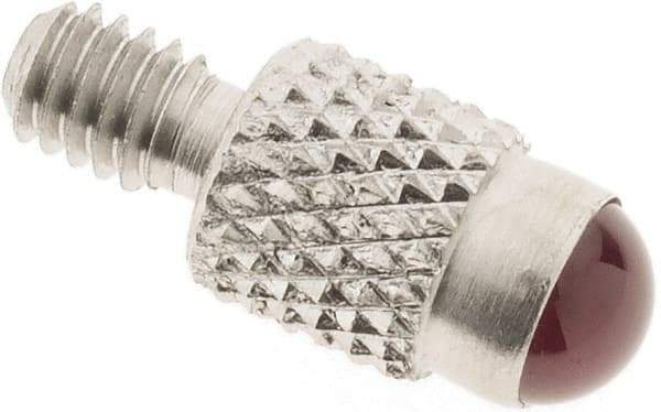 SPI - #4-48, 4mm Ball Diam, Ruby Cupped Ball Contact Point - 0.28" Contact Point Length, Use with Dial Indicators - Eagle Tool & Supply