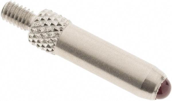 SPI - #4-48, 3mm Ball Diam, Ruby Cupped Ball Contact Point - 3/4" Contact Point Length, Use with Dial Indicators - Eagle Tool & Supply