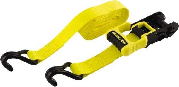 Erickson Manufacturing - 16' Long x 1-1/4" Wide, 2,500 Lb Basket Capacity, Polyester & Steel Web Sling - Yellow & Black - Eagle Tool & Supply