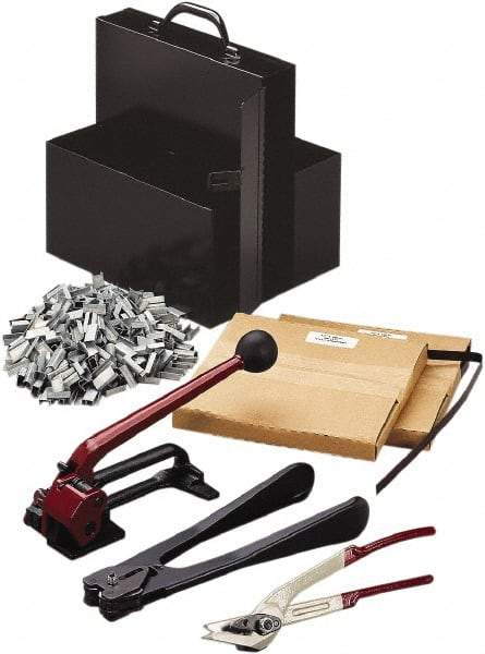 Nifty Products - Strapping Kits Type: Portable Strapping Kit Contents: (2)Steel Coils; Galvanized Steel Seals; Steel Cutter; 1/2" Crimper - Eagle Tool & Supply