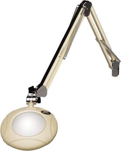 O.C. White - 43 Inch, Spring Suspension, Clamp on, LED, White, Magnifying Task Light - 8 Watt, 7.5 and 15 Volt, 2x Magnification, 5 Inch Long - Eagle Tool & Supply