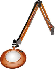 O.C. White - 43 Inch, Spring Suspension, Clamp on, LED, Brilliant Orange, Magnifying Task Light - 8 Watt, 7.5 and 15 Volt, 2x Magnification, 5 Inch Long - Eagle Tool & Supply