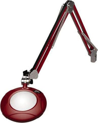 O.C. White - 43 Inch, Spring Suspension, Clamp on, LED, Blaze Red, Magnifying Task Light - 8 Watt, 7.5 and 15 Volt, 2x Magnification, 5 Inch Long - Eagle Tool & Supply