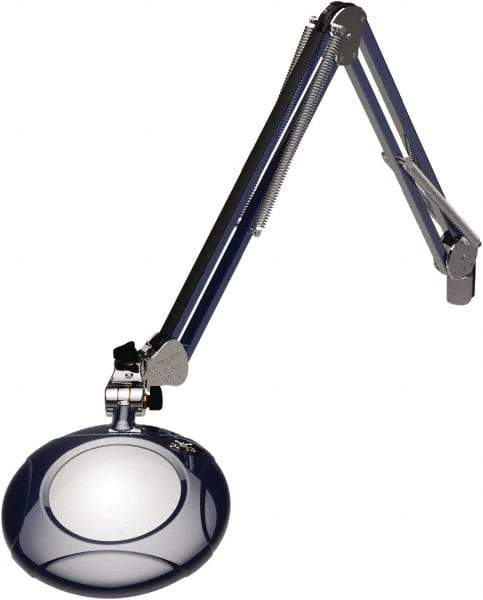 O.C. White - 43 Inch, Spring Suspension, Clamp on, LED, Spectre Blue, Magnifying Task Light - 8 Watt, 7.5 and 15 Volt, 2x Magnification, 5 Inch Long - Eagle Tool & Supply
