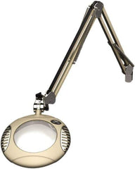 O.C. White - 43 Inch, Spring Suspension, Clamp on, LED, White, Magnifying Task Light - 8 Watt, 7.5 and 15 Volt, 2x Magnification, 6 Inch Long - Eagle Tool & Supply